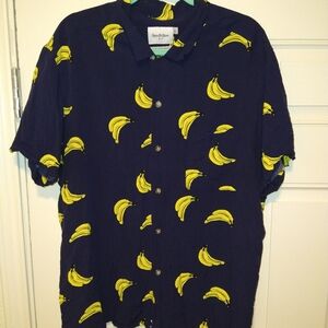 Goodfellow Standard Banana Print Short Sleeve Shirt Men's sz XL.